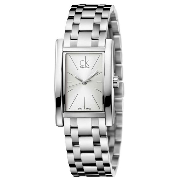 NWT CALVIN KLEIN Swiss Quartz White Dial Stainless Steel Silver Women's Watch - Picture 1 of 13